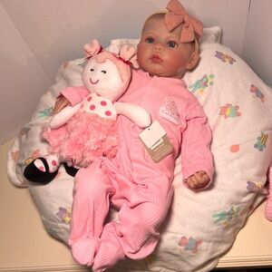 Newborn Soft Spot Hand Painted Reborn Baby Doll Full Vinyl Limbs Magnet Pacifier